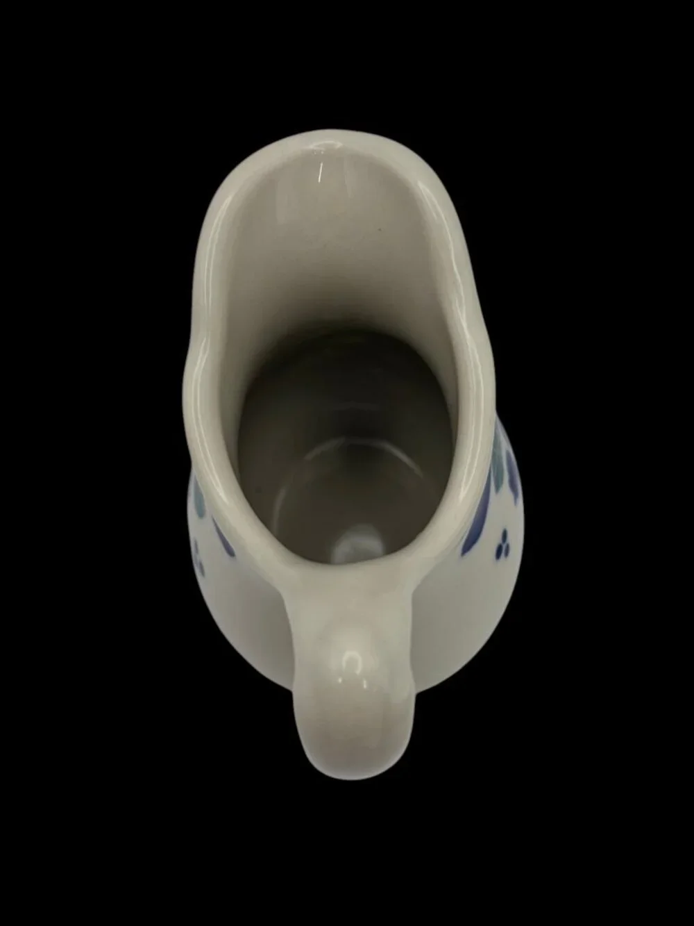Hartstone Pottery Wild Blueberry Creamer USA Stoneware Blue White Pitcher